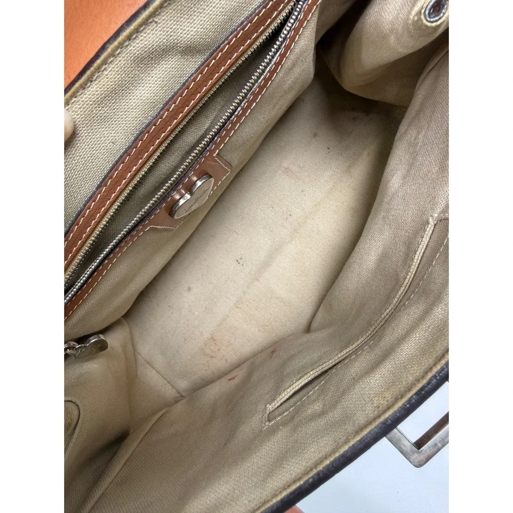 Luella Bartley Gisele Tan Leather Satchel Heart Charms Handle Bag Y2K Vtg Purse